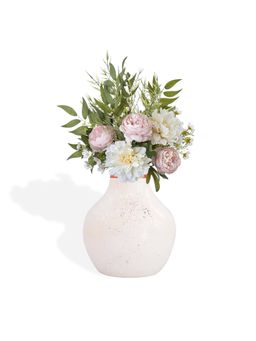 Ekhasa - Unbreakable Metallic White Flower Vase