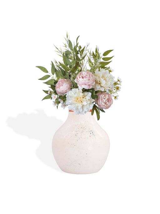 Ekhasa Unbreakable Metallic White Flower Vase
