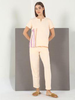 Sweet Dreams - Womens Printed Nightsuit Peach