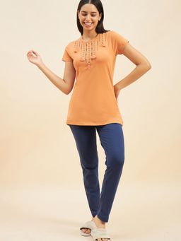 Sweet Dreams - Women Printed Half Sleeves Nightsuit Multi-Color