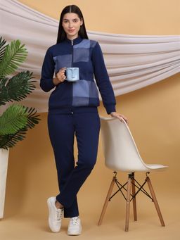 Sweet Dreams - Women Solid Tracksuit Navy Blue