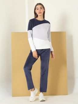 Sweet Dreams - Women Colorblock Track Suit Blue