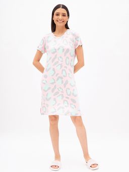 Sweet Dreams - Women Printed Night Dress Pink