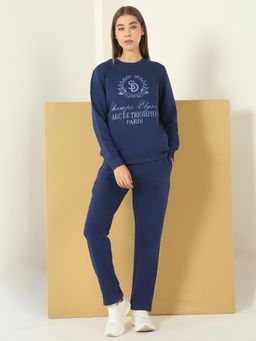 Sweet Dreams - Women Printed Track Suit Navy Blue