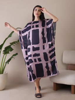 Sweet Dreams - Women Printed Calf Length Kaftan Beige