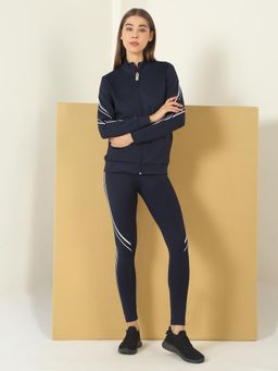 Sweet Dreams - Women Solid Tracksuit Navy Blue
