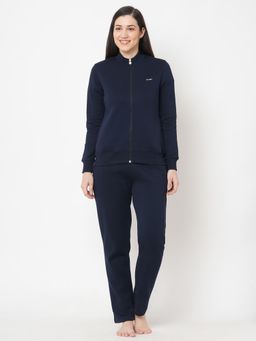 Sweet Dreams - Women Solid Tracksuit Navy Blue