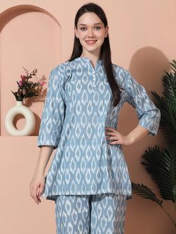 Indreams - Summer Cotton Woven Kurti Grey