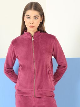 Sweet Dreams - Women Front-Open Sweatshirt Red