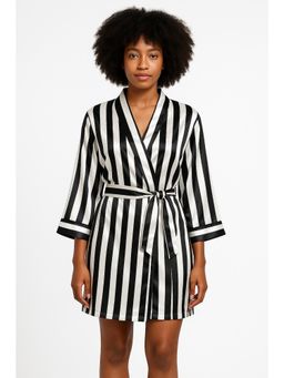 Noite Luxe - Monochrome Luxe Women Nightwear Robe Soft Comfortable Satin Fabric