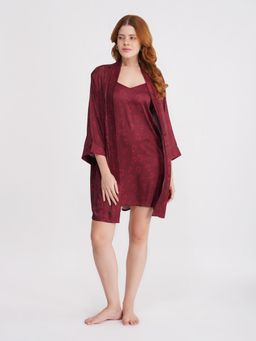 Noite Luxe - Velvet Heart Luxury Satin Robe And Nightdress