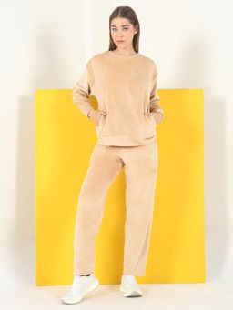 Sweet Dreams - Womens Solid Tracksuit Beige