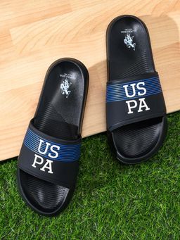 U.S. POLO ASSN. - Black Artax 2.0 Stylish Sliders for Men