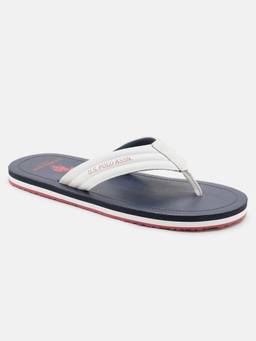 U.S. POLO ASSN. - White Roy 2.0 Stylish Sliders Flip Flops for Men