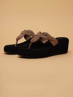 ERIDANI - Naysa Rose Gold Rhinestone Wedges