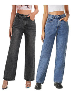 KOTTY - Women Regular High Rise Multi-Color Jeans (Pack of 2)