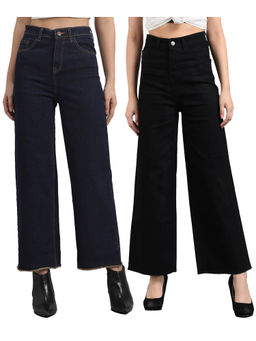 KOTTY - Women Flared High Rise Multi-Color Jeans (Pack of 2)