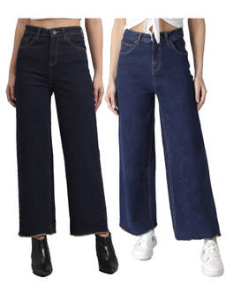 KOTTY - Women Flared High Rise Multi-Color Jeans (Pack of 2)