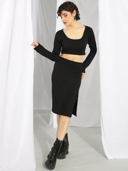 KOTTY - Women Black Co-Ord (Set of 2)