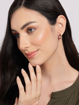 Sohi - Gold Toned Contemporary Hoop Earrings