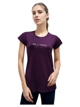 VIEVIANA - Womens Purple Ptd T Shirt