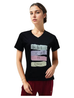 VIEVIANA - Womens Black V-Neck T-Shirt