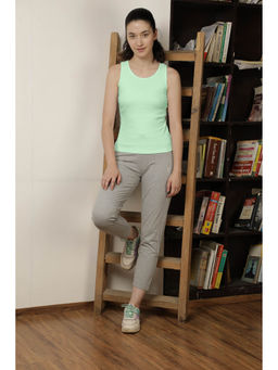 VIEVIANA - Womens Green Sleeveless Rib Top