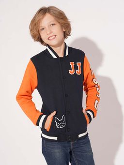 Jack & Jones Junior - Boys Navy Blue Colorblock Regular Fit Jacket