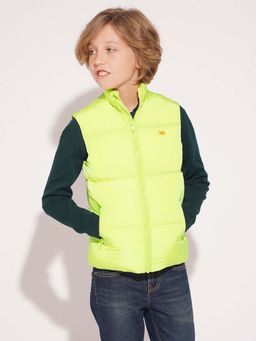 Jack & Jones Junior - Boys Solid Green Regular Fit Puffer Jacket