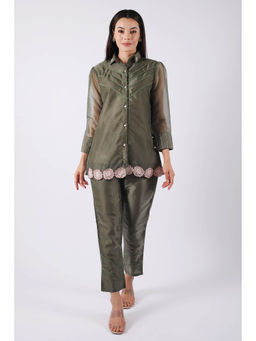 SHRUTI GOYAL - Olive Embellished Co-Ord (Set of 2)