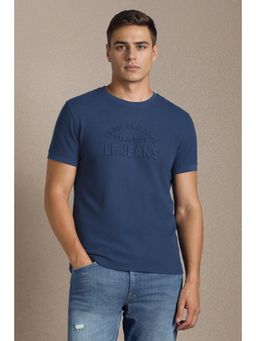 Louis Philippe - Men Navy Graphic Print Crew Neck T-Shirt