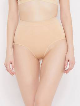 Secrets By ZeroKaata - Women Solid High-waist Seamless Tummy Tucker Shapewear - Nude