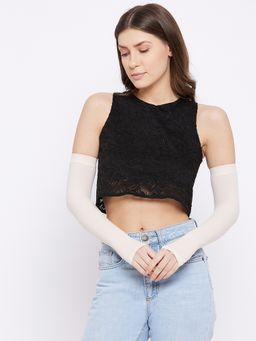 Secrets By ZeroKaata - Unisex Nude Solid UV Protection Arm Sleeves (Free Size)