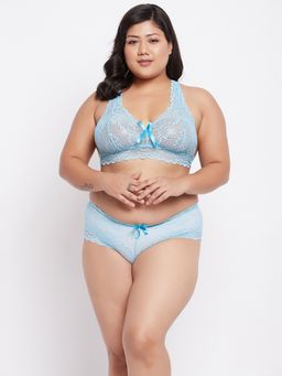 Secrets By ZeroKaata - Plus Size Women Self-Design Lace Lingerie Set
