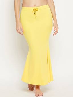 Secrets By ZeroKaata - Women Solid Mermaid Fit Saree Petticoat - Yellow