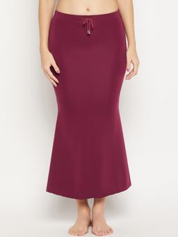 Secrets By ZeroKaata - Women Solid Mermaid Fit Saree Petticoat - Maroon