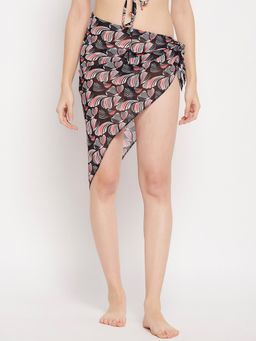 Secrets By ZeroKaata - Women Printed Wrap Around Sarong - Black