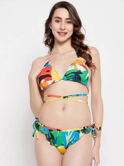 Secrets By ZeroKaata - Women Printed Halter Neck Lingerie Multi-color (Set of 2)