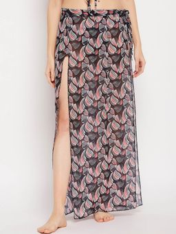 Secrets By ZeroKaata - Women Printed Swimwear - Black