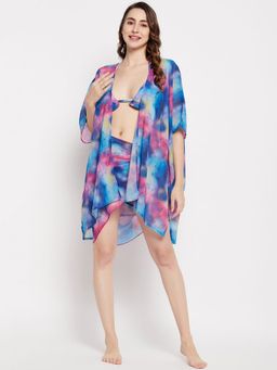 Secrets By ZeroKaata - Women Printed Swimwear Cover Up Dress - Multi-Color
