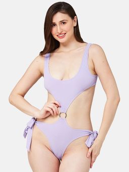 Secrets By ZeroKaata - Women Ribbed Solid Bodysuit Swimwear