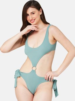 Secrets By ZeroKaata - Women Ribbed Solid Bodysuit Swimwear