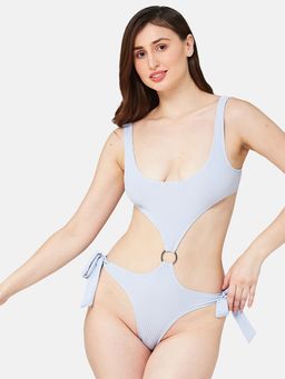 Secrets By ZeroKaata - Women Ribbed Solid Bodysuit Swimwear