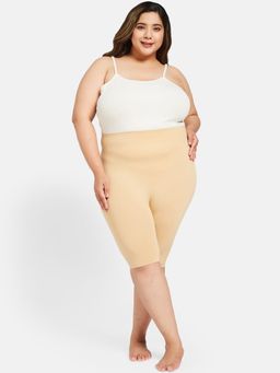 Secrets By ZeroKaata - Plus Size Women Skin-Colored High-Waist Tummy Tucker & Thigh Shaper