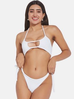 Secrets By ZeroKaata - Women Ribbed Halter Beach Wear Swim Bikini Set