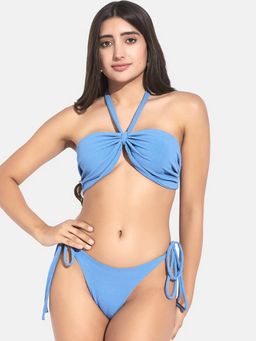 Secrets By ZeroKaata - Women Ribbed Halter Beach Wear Swim Bikini Set