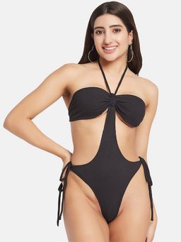 Secrets By ZeroKaata - Women Ribbed Halter Beach Wear Swim Bodysuit