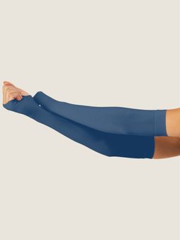 Secrets By ZeroKaata - Unisex Solid Uv Protection Arm Sleeves Gloves Blue