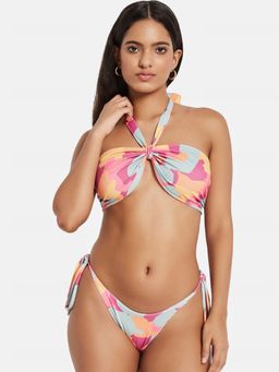 Secrets By ZeroKaata - Women Printed Halter Beachwear Swim Bikini (Set of 2)
