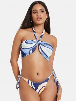 Secrets By ZeroKaata - Women Printed Halter Beachwear Swim Bikini (Set of 2)